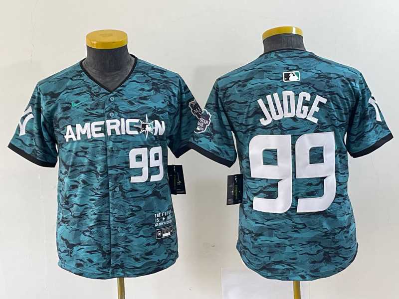 Womens New York Yankees #99 Aaron Judge Number Teal 2023 All star Cool Base Stitched Baseball Jersey->mlb womens jerseys->MLB Jersey